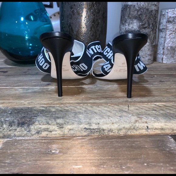 Jimmy Choo Bailey Logo Leather & Canvas Sandals - Picture 6 of 8